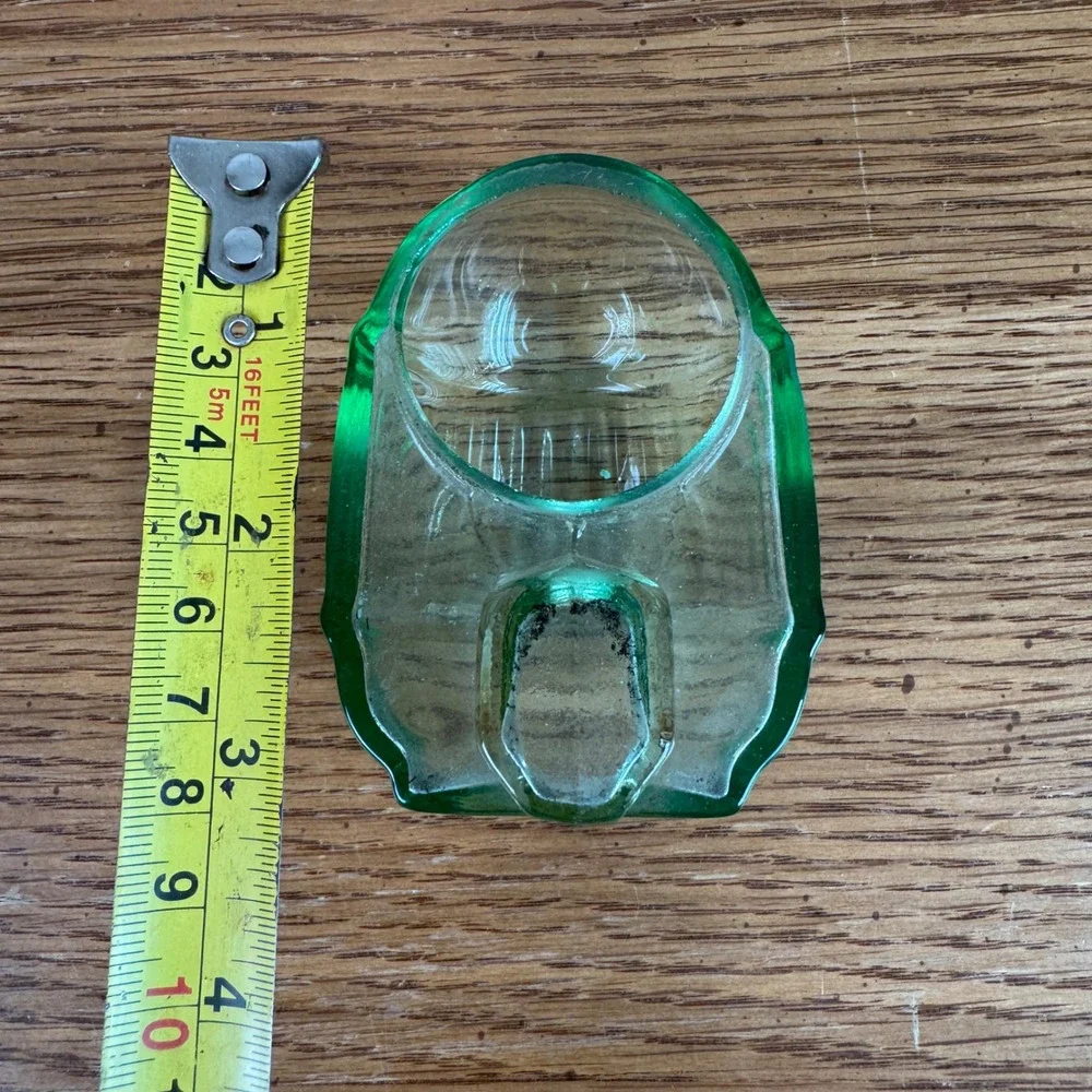American Vintage Light Green Pressed Glass Cabinet Knob